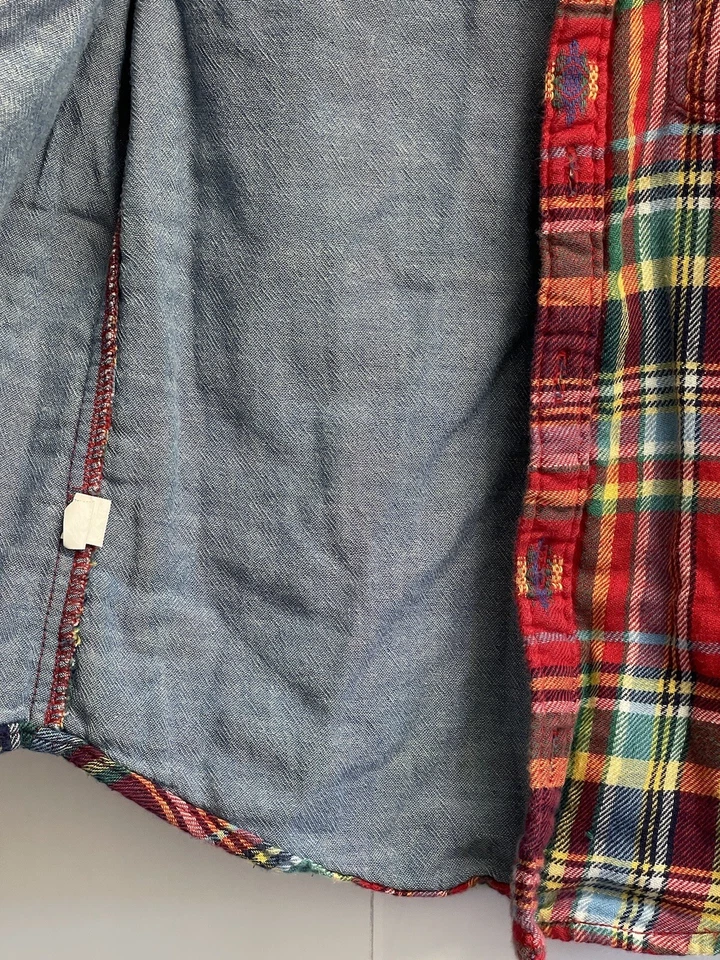 Ralph Lauren маленьких девочек 6 X клетку рубашка куртка слоистый Aztec Southwestern красный - Изображение 4 из 4