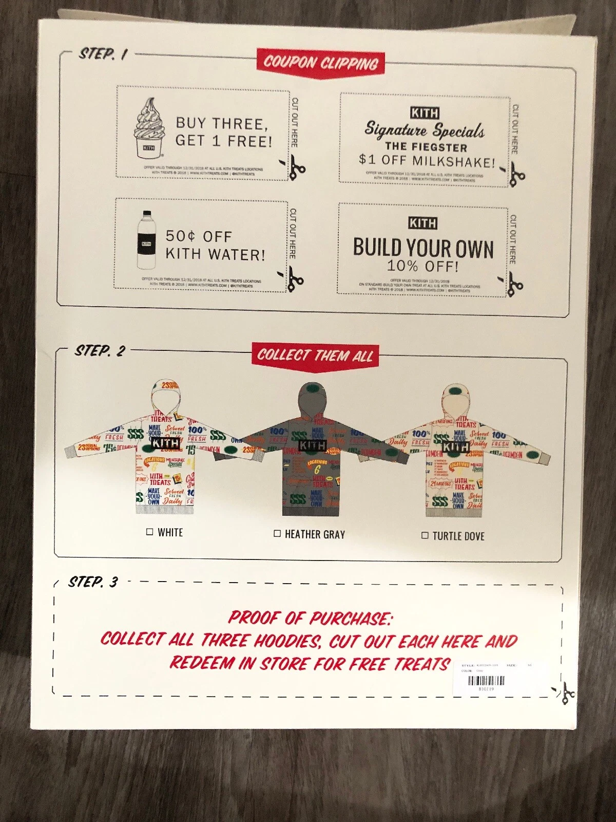 Felpa con cappuccio circolare Kith Treats grigio medio M NUOVA Supreme NYC