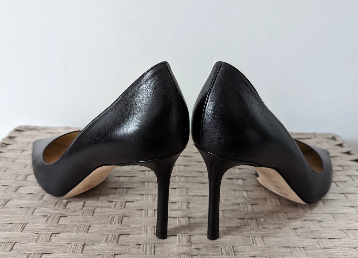 Jimmy Choo Romy 85 Classic Black Kid Leather Pointy Toe Pumps EU 39
