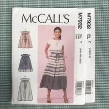 MCCALL'S Sewing Pattern M7932 Misses' Skirts