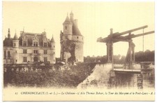chenonceaux, le chateau, l'aile thomas bohier, la tour des marques, drawbridge