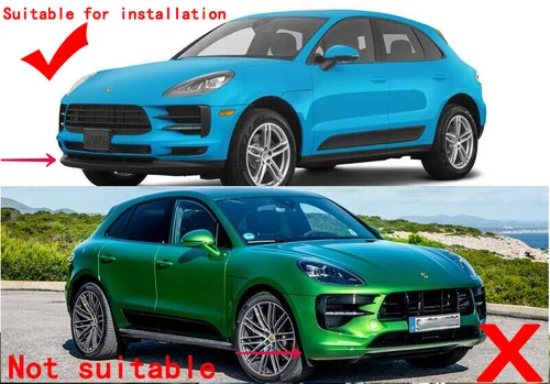 Black Car Front Bumper Lip Chin Spoiler Splitter Fit For Porsche Macan 2019-2021 - Picture 2 of 7