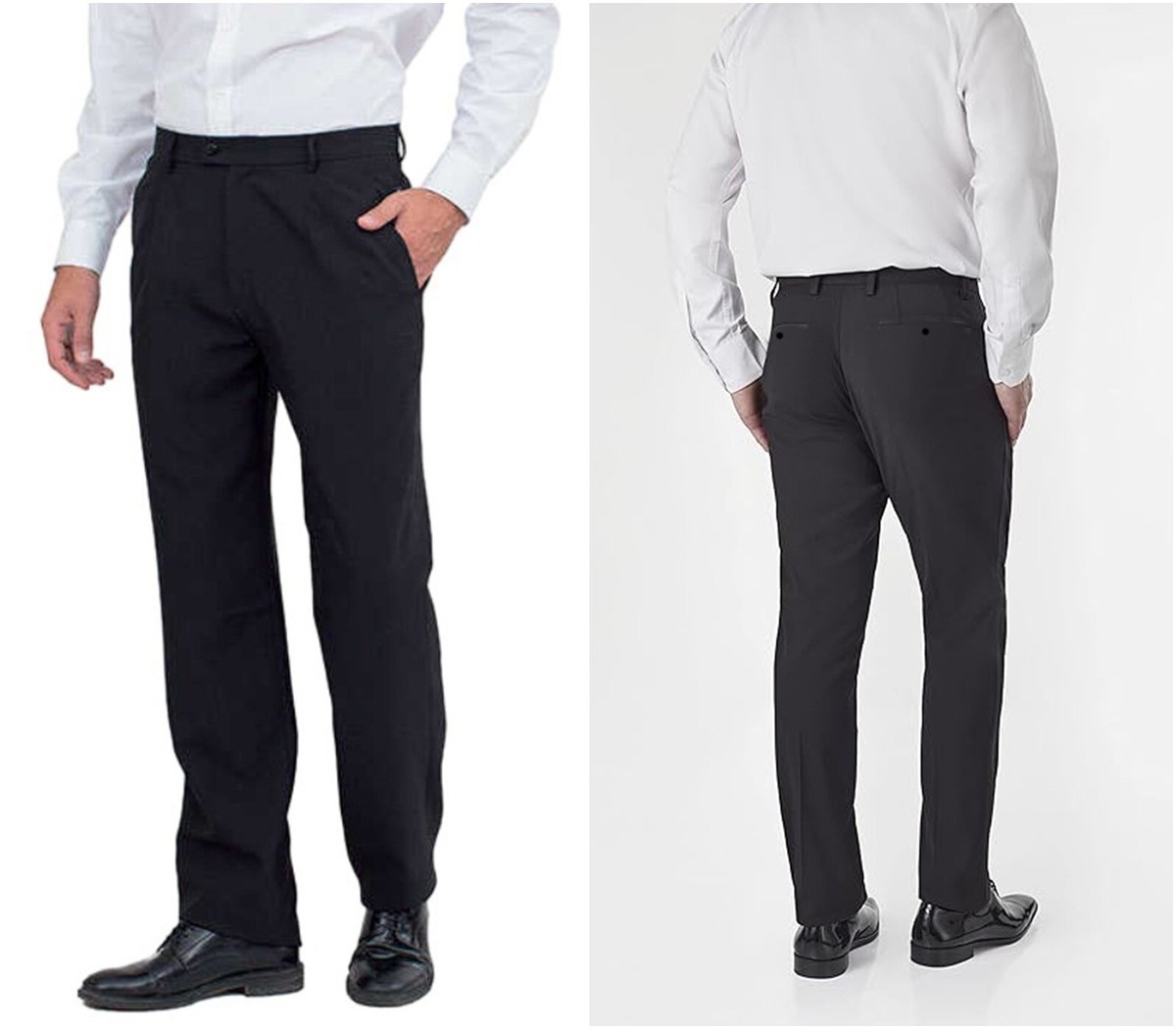 Pantaloni Uomo Eleganti Neri Estivi Classici Vita alta da