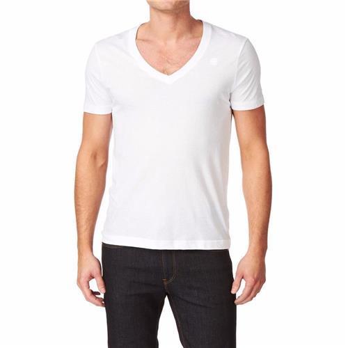 NEU G-Star Raw kurzärmelige Herren-T-Shirts mit V-Ausschnitt weiß - Bild 1 von 1