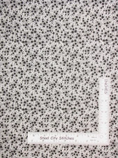 Gray Soft White Wildflower Fields Floral Flower Cotton Fabric Santee By The yard