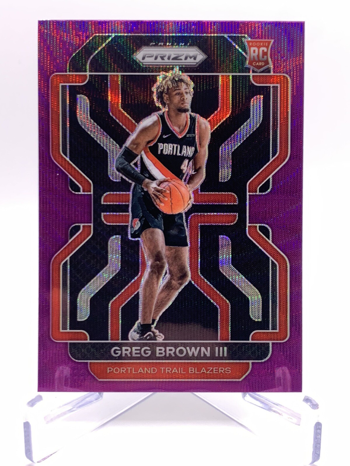 2021-2022 Panini Prizm Greg Brown III Purple Wave Prizm Rookie SP