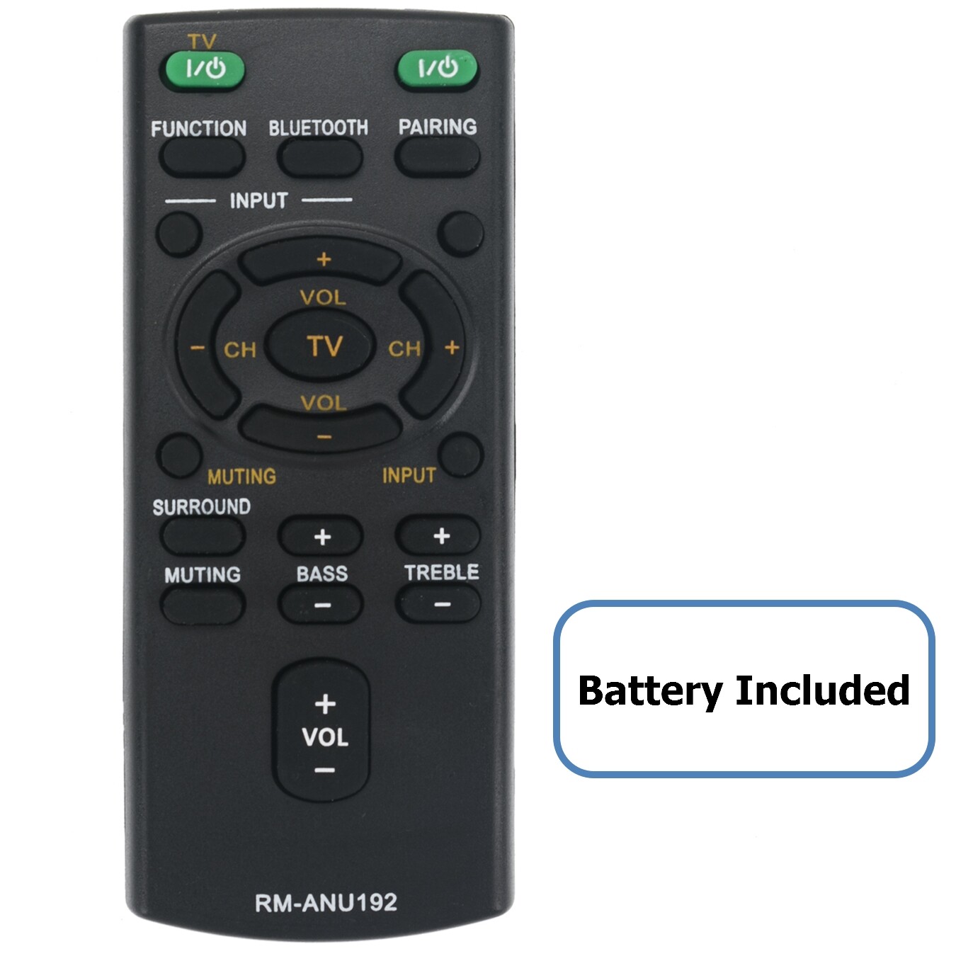 New Remote RM-ANU192 Replace for Sony Soundbar HT-CT60BT SA-CT60BT HTCT60BT