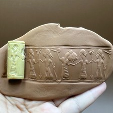 Collectible Ancient Near Eastern Rare Ritual Intaglio Cylinder Shape Seal Stamp