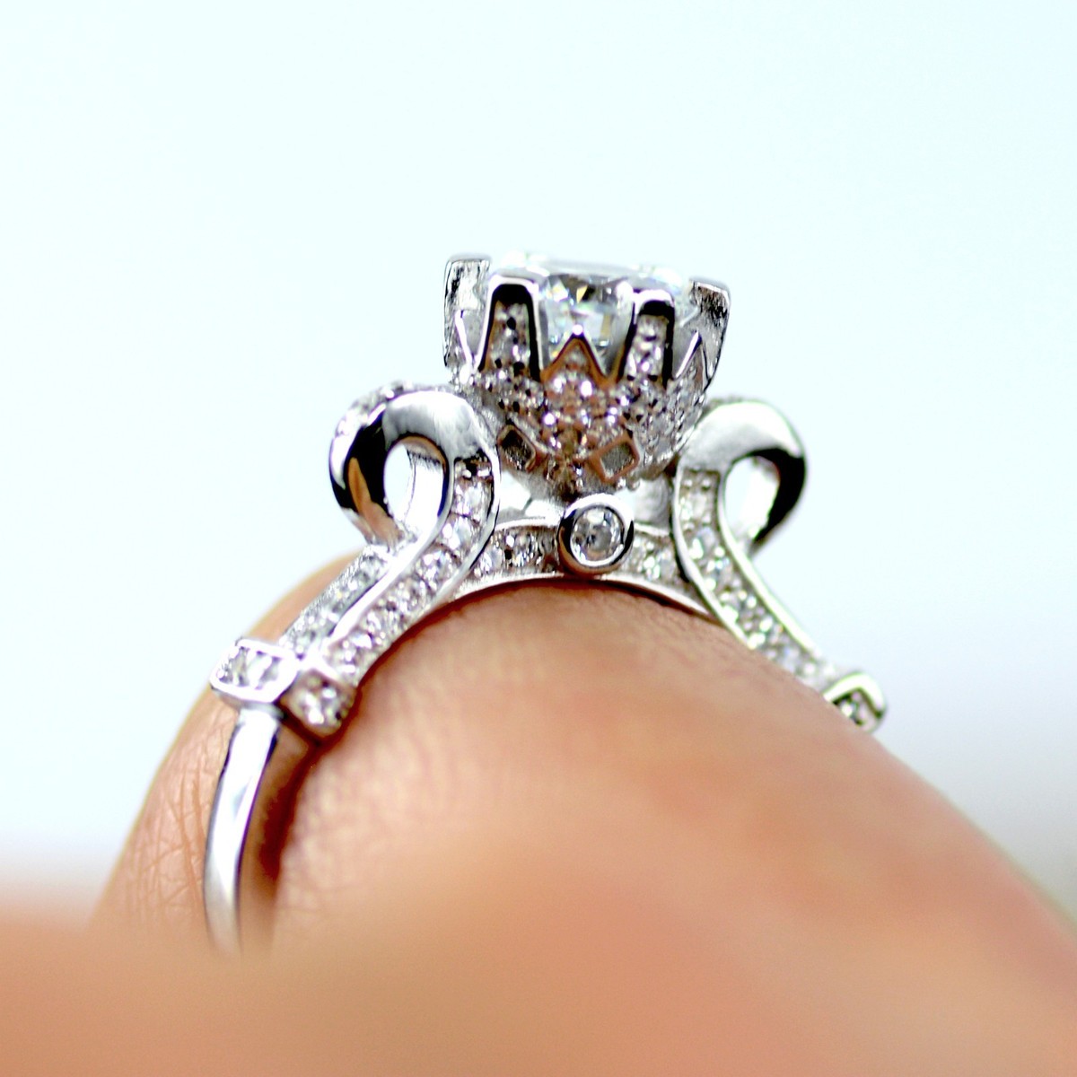 6Grape 1carat AAA Cubic Zirconia Women Engagement Ring 925