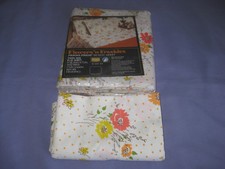 VTG SEARS Perma Prest Muslin Twin Flat Sheet Pillowcases "Flowers"n Freckles"