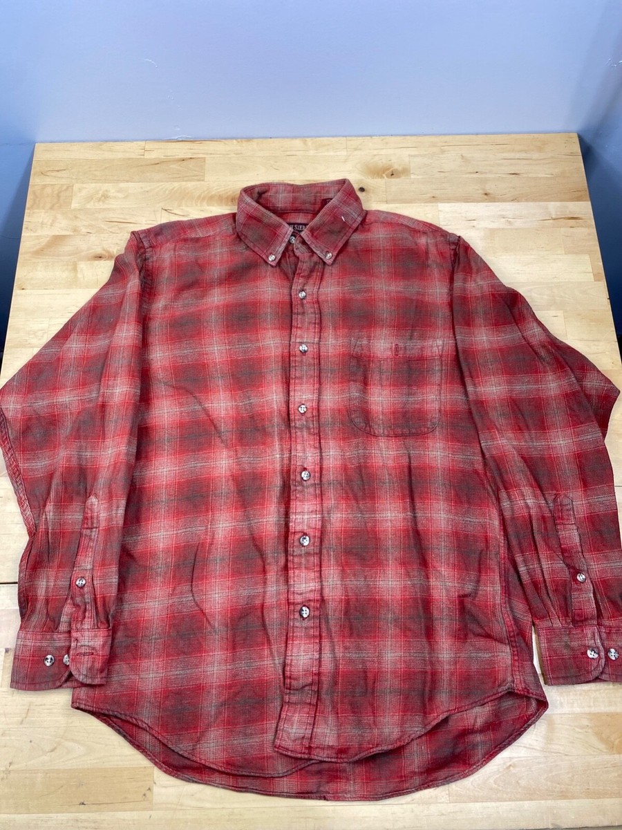 その他 m Vintage Mervyns High Sierra Plaid Flannel Button Down Shirt Red M