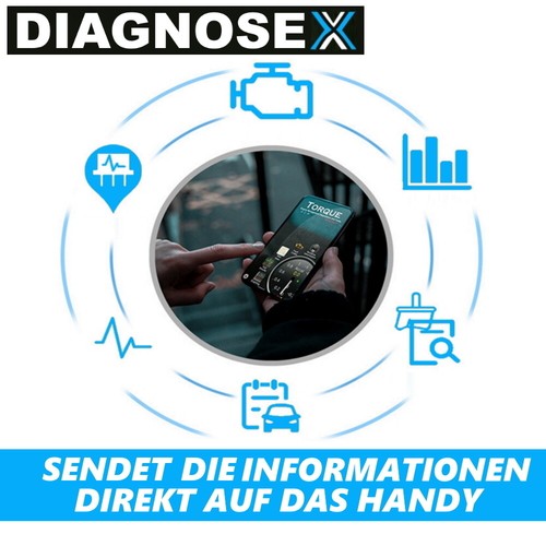 DIAGNOSEX OBD2 Diagnosegerät Bluetooth Autoscan KFZ Auto Android Handy PC - Afbeelding 3 van 6