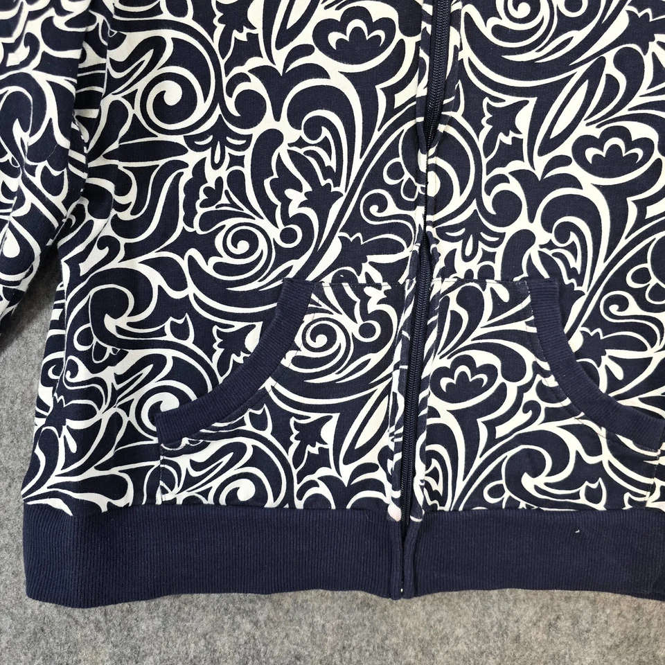 Sudadera con Capucha SJB Active para Mujer Grande Azul Blanco Tejido Remolino Bolsillos con Cremallera Completa Cómoda Foto 4 de 4