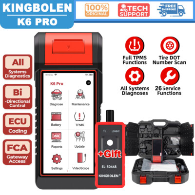 KINGBOLEN K6 PRO Elite OBD2 Scanner Car Diagnostic Tool TPMS Programming Coding