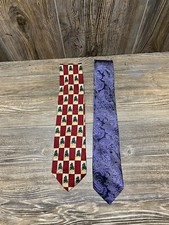  2 Vintage Cape Cod Silk Ties Made in USA 3  -3  .5  X 56  Men  s 90  s Ocean