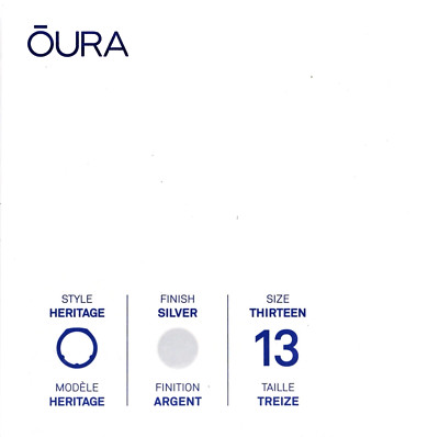 Oura Ring Gen 3 Heritage Silver Size 13 Smart Ring (Please Size First)