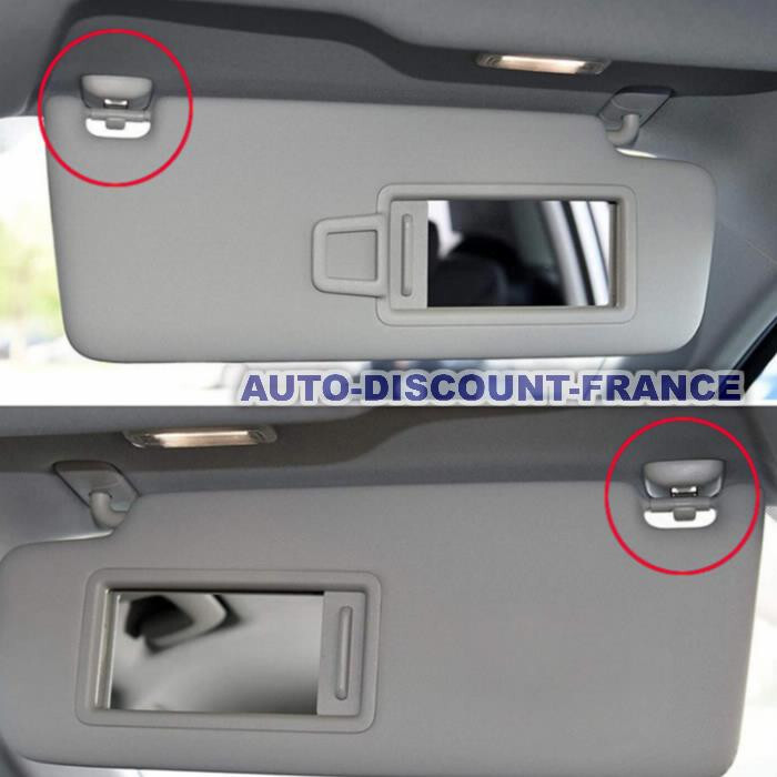 Clip De Fixation Pour Pare-soleil Intérieur Audi - Compatible A1 A3 A4 A5 A6 A7 Q3 Q5 Q7 - Couleur Gris - 3