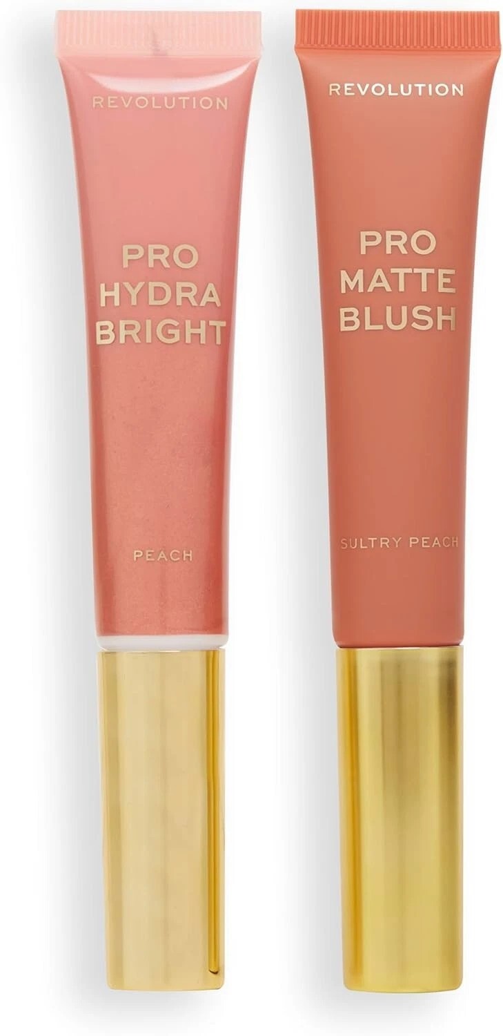 Revolution Pro, Blush Duo, Matte Or Glowy Finish, SHADE PEACH & SULTRY PEACH.