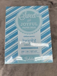 Office Depot Bright Multipurpose Peppermint Blue Paper 24 Lbs 8.5" x 11" 250