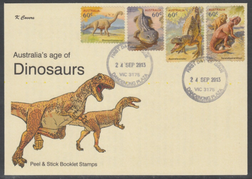 Australian Stamps.1st Day of Issue.K Cover.Dinosaurs.2013