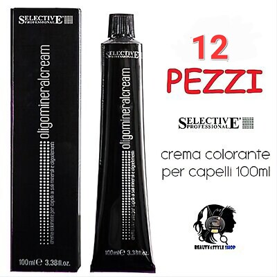 HAIR COLOR DYE SELECTIVE PROFESSIONAL OLIGOMINERAL CREAM 12X100ML