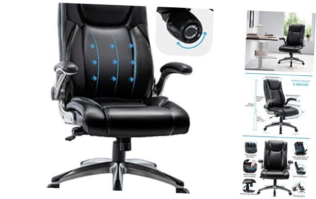 Ergonomic Office Chair with Adjustable Height and Lumbar Support for Desk Work-image