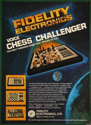 Fidelity Electronics Voice Chess Challenger Vintage Print Ad 1979