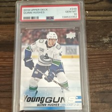 Upper Deck Series 1 Young Guns Quinn Hughes #249 Rookie PSA 10 Canucks 2019-20