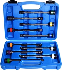 10Pc 1/2" Drive Torque Limiting Extension Bar Set with 8 Inch 65-150 Ft.-Lb. Tor