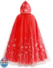 PURFEEL Girls Elsa Party Cape Kids Princess Queen Cape Costume Gilrls Play Cl