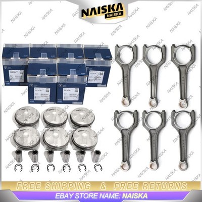for BMW E90 323i 525i N52B25 2.5L Engine 6x Pistons&Conrods STD/+0.5MM CR 11:1
