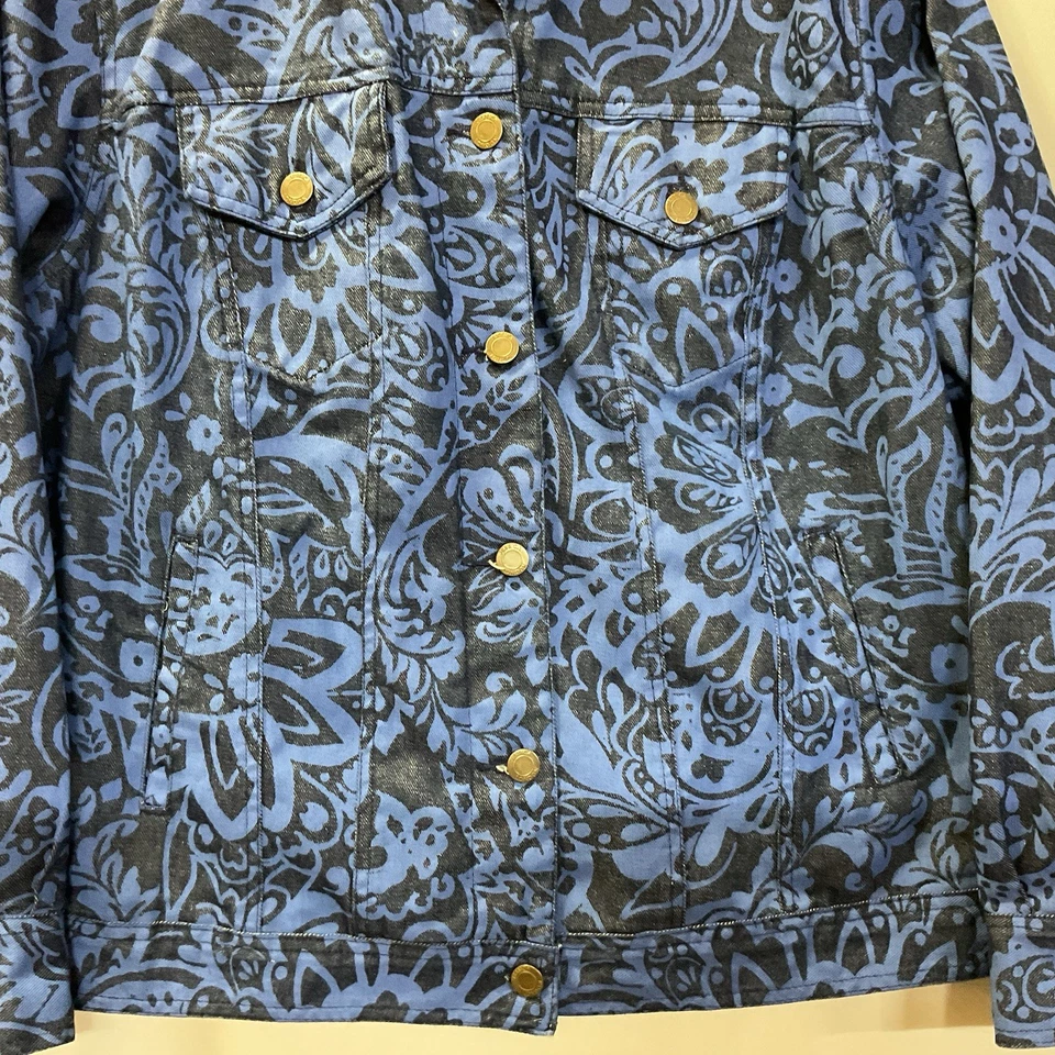 Chaqueta vaquera floral Jessica London multicolor talla grande 20W 100 % algodón Foto 2 de 4