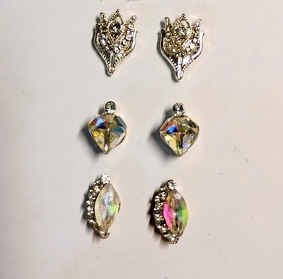 FY. Pair Eyewear topper charms silver rhinestones scrolls jewels diamond