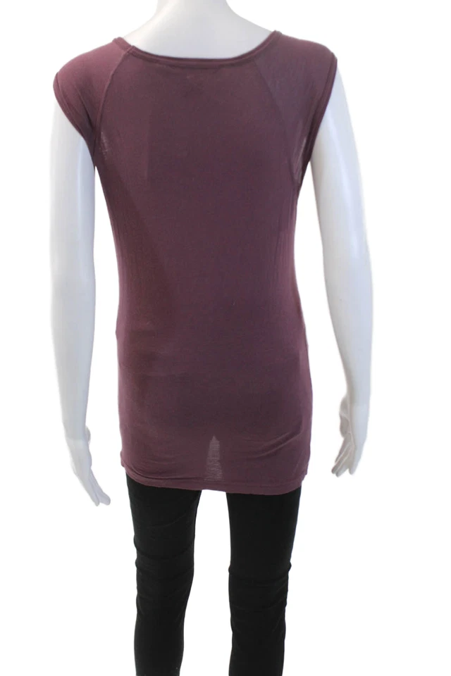 Camiseta sin mangas Marc By Marc Jacobs para mujer cuello redondo gráfico algodón púrpura talla pequeña Foto 3 de 4