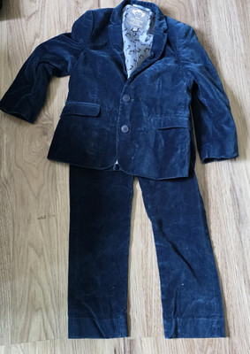 Appaman Boys Suit Size 7 Blue Velvet Two Button Jacket Pants
