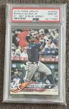2018 TOPPS UPDATE RONALD ACUNA JR. AT-BAT IN BLUE JERSEY RC PSA 10 Low Pop! 💎