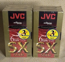 Two 3 Packs - JVC T-120 SX 6-Hour High Performance Blank VHS Tapes - SEALED