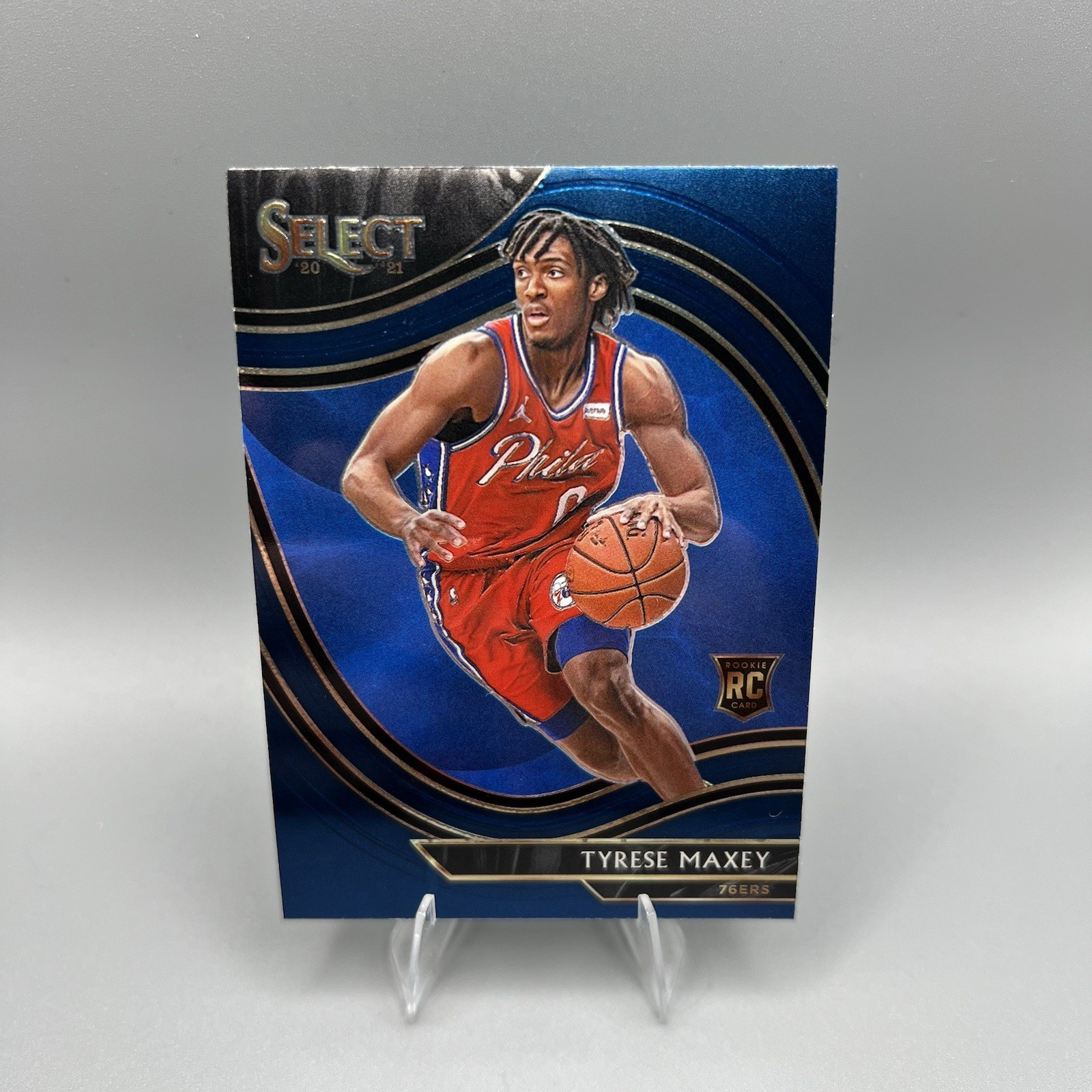 2020-21 Panini Select Courtside #280 Tyrese Maxey Blue Prizm (RC) 76ers
