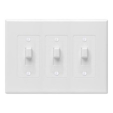 2673W Hubbell Taymac Masque Revive 3 Gang Toggle Cover Up Wall Plate White NEW