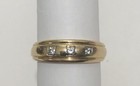 Vintage 14K Gold 3 Diamond Ring sz 9 Wedding Gypsy Band 5.75g — photo 9