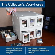 4 x BCW 6 Drawer Card Catalog storage box bin White for Ungraded Cards