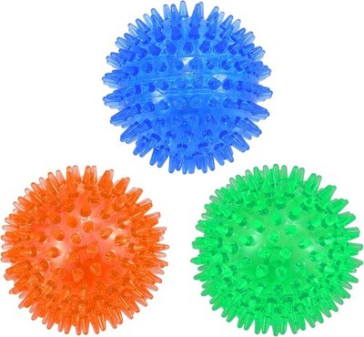 petizer 3er-Pack 9 cm quietschende Hundespielzeugbälle, schwimmend 9 cm, orange. grün. blau 