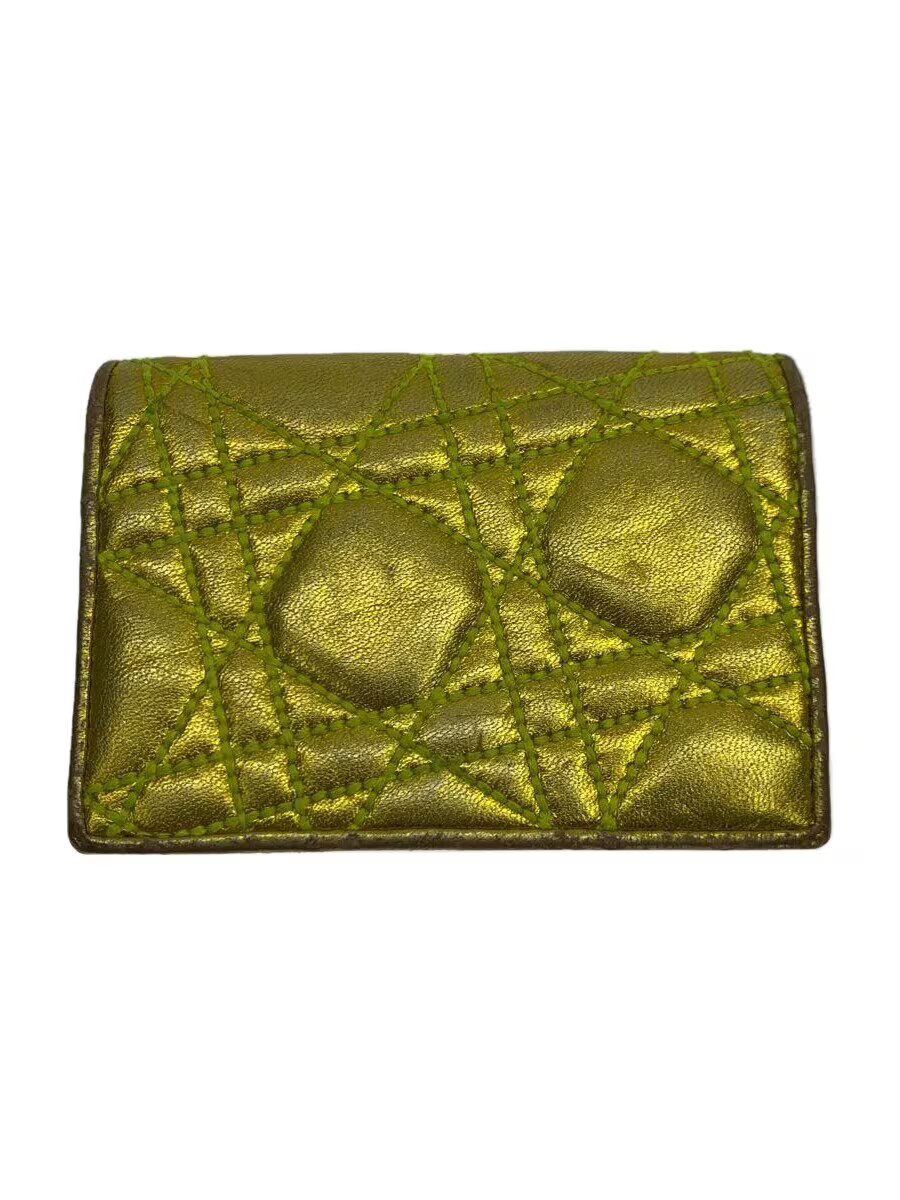 Christian Dior Leather Card Case GLD Women's Anselm Lyle, Friction-resistant