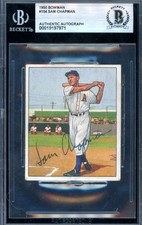 Sam Chapman Beckett BAS Signed 1950 Bowman Autograph