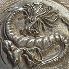 Vintage Metal Cigarette/Tobacco Case Hinged Box with Raised Dragon Medallion — photo 7