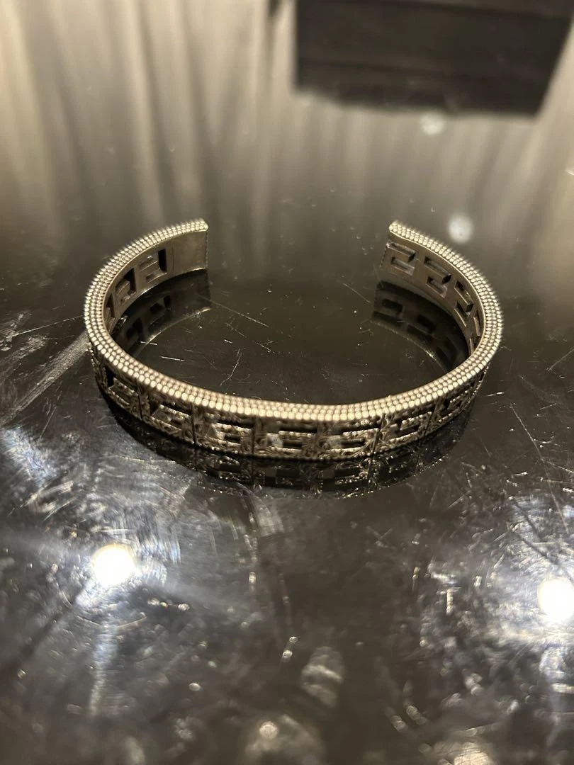 Autentico Bracciale Gucci Logo G Argento 925 Accessorio Moda Uomo dal Giappone