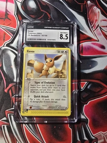 Pokemon Eevee EX Sandstorm (2003) 63/100 #63  CGC 8.5 NM/MINT