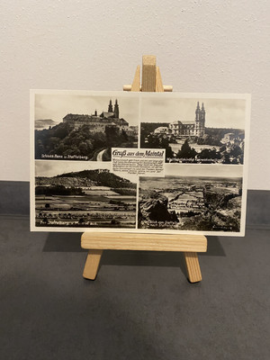 Vintage Postkarte Gruß aus dem Maintal, Multiview, Burgen, Kirche, Landschaften