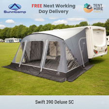 Sunncamp Swift 390 SC Poled Caravan Porch Awning With Rear Upright Pads New 2026