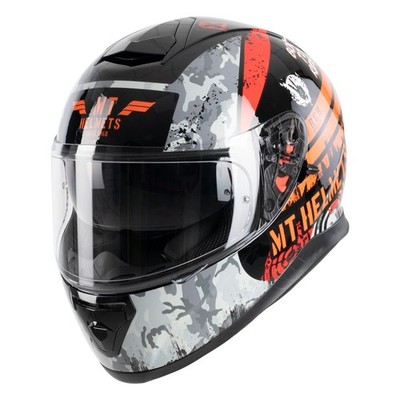 MT Thunder 3 Sniper Motorradhelm glänzend schwarz orange